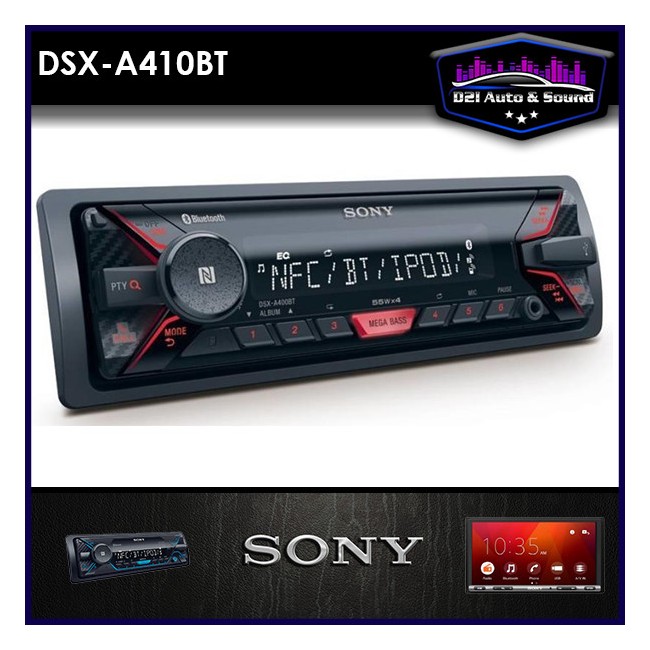 Sony DSX-A410BT - Single Din Digital Media Receiver